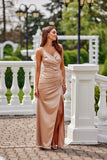 Elegant Open Back Maxi Dress with Side Slit and Draped Neckline