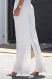 Classic High-Waisted Zippered Pants with Side Pockets