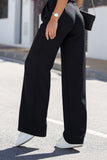 Classic High-Waist Straight Trousers with Pockets