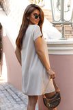 Elegant Minimalist Flared Dress with V-Neckline