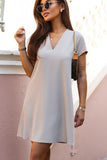 Elegant Minimalist Flared Dress with V-Neckline