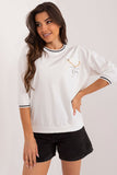 Chic Everyday Blouse with Decorative Print and Chain Accent