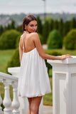 Elegant Bombshell Cut Satin Dress with Decorative Neck Cord
