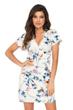 Elegant Floral V-Neck Nightgown with Lace Details for Women