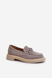 Fashionable Women's Suede Moccasins with Decorative Accent
