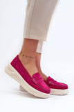 Elegant Women's Suede Moccasins with Comfort Platform