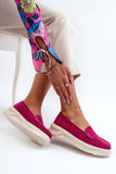 Elegant Women's Suede Moccasins with Comfort Platform