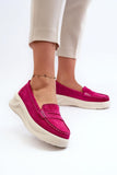 Elegant Women's Suede Moccasins with Comfort Platform