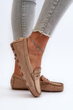 Eco-Suede Women's Moccasins with Charming Front Strap