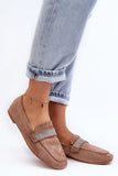 Eco-Suede Womenâs Moccasins with Sparkling Zircons