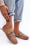 Eco-Suede Womenâs Moccasins with Sparkling Zircons