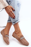 Eco-Suede Womenâs Moccasins with Sparkling Zircons