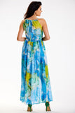 Elegant Chiffon Dress with Adjustable Waist and Slit Detail