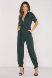 Stylish Jumpsuit with Classic Collar and Adjustable Straps