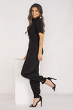 Stylish Summer Jumpsuit with Classic Collar and Pockets
