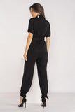 Stylish Summer Jumpsuit with Classic Collar and Pockets