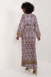 Colorful Print Maxi Dress with Elegant Envelope Neckline