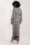 Colorful Print Maxi Dress with Elegant Envelope Neckline