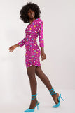Elegant Pencil Dress with Heart Neckline and 3/4 Sleeves
