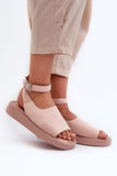 Stylish Eco-Suede Platform Sandals with Ankle Strap
