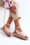 Stylish Eco-Suede Platform Sandals with Ankle Strap