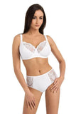 Elegant Floral Lace Soft Bra with Underwire in White