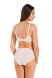Elegant Floral Lace Soft Underwire Bra in Beige