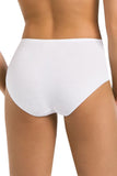 High-Waisted Cotton Lace Panties in White