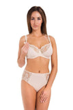 Soft Cotton Nursing Bra with Lace and Adjustable Straps