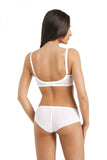 Soft High-Waisted Underwire Bra with Floral Lace Detail