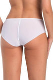Delicate White Lace Panties with Floral Motif and Mesh Trim