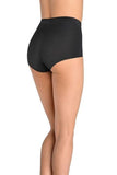 High-Waisted Laser-Finished Black Panties for Women