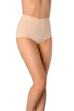 High-Waist Laser-Finished Beige Panties for Comfort