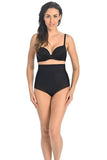 Seamless High-Waisted Black Panties with Mesh Detail