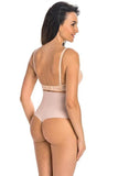 Seamless High Under Bust Shaping Thong in Beige