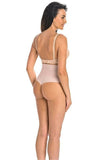 Seamless High Under Bust Shaping Thong in Beige