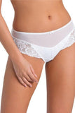 Elegant White Mesh Women's Panties with Floral Lace Detail