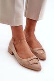 Elegant Eco-Suede Pumps with Pointed Toe and Unique Ornament