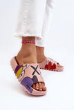 Cartoon Print Flip-Flops with Contoured Insole and Thick Sole