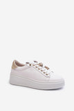 Stylish Leather Sneakers with Studs and Cute Pin-Stripes