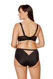 Elegant Black and Beige Bra with Embroidery and Lace Details