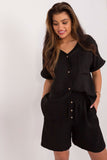 Elegant Casual Women's Shirt and Shorts Set for Summer