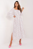 Vintage-Style Floral Maxi Dress with Billowing Sleeves