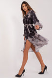 Elegant Midi Cocktail Dress with Unique Print and Heart Neckline