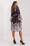 Elegant Midi Cocktail Dress with Unique Print and Heart Neckline