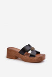Elegant Women's Leather Flip-Flops with Gold Accents