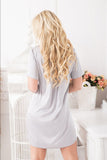 Feminine Satin Petticoat with Men's Shirt Cut and Short Sleeves