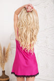 Elegant Satin Chemise with Lace Accents - Multiple Colors