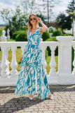 Elegant Chiffon Maxi Dress with Back Cutout and Slit