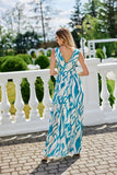 Elegant Chiffon Maxi Dress with Back Cutout and Slit